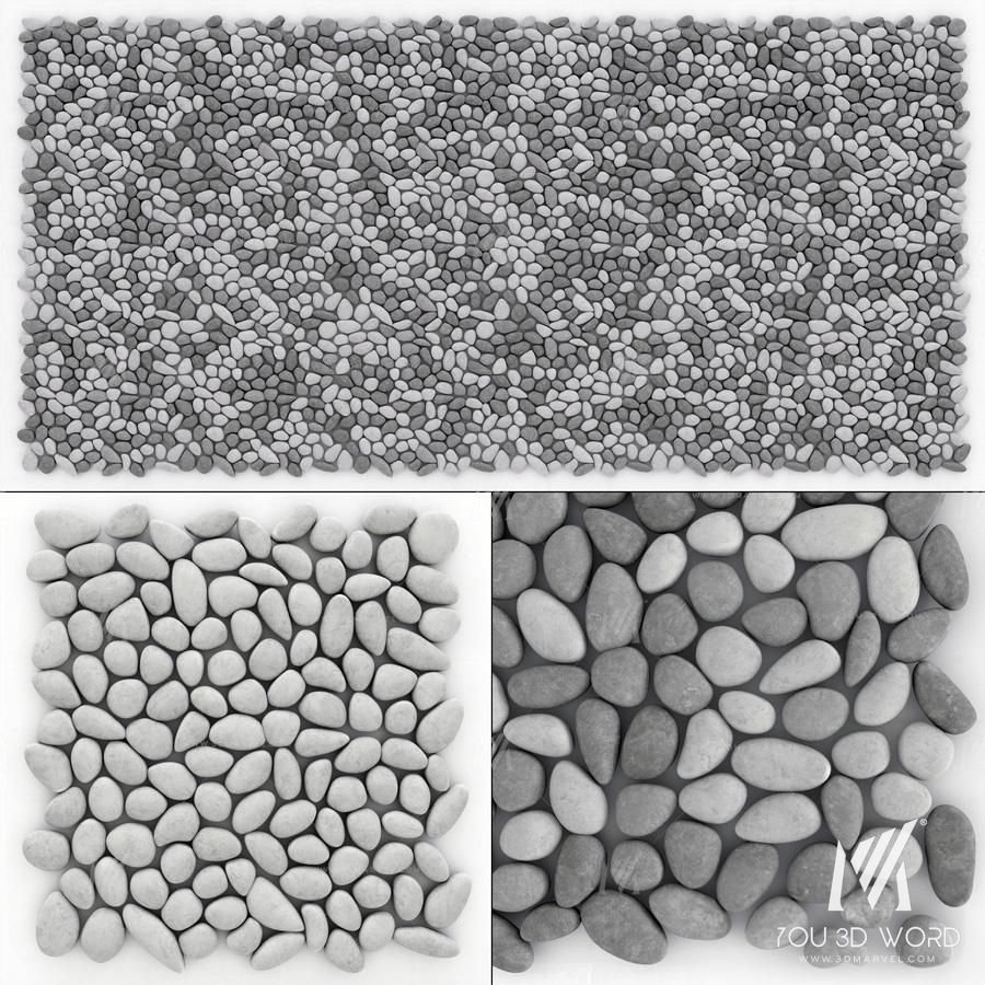 Panel pebble smooth Tile Bathroom n2  Pebble panel for bathroom n2